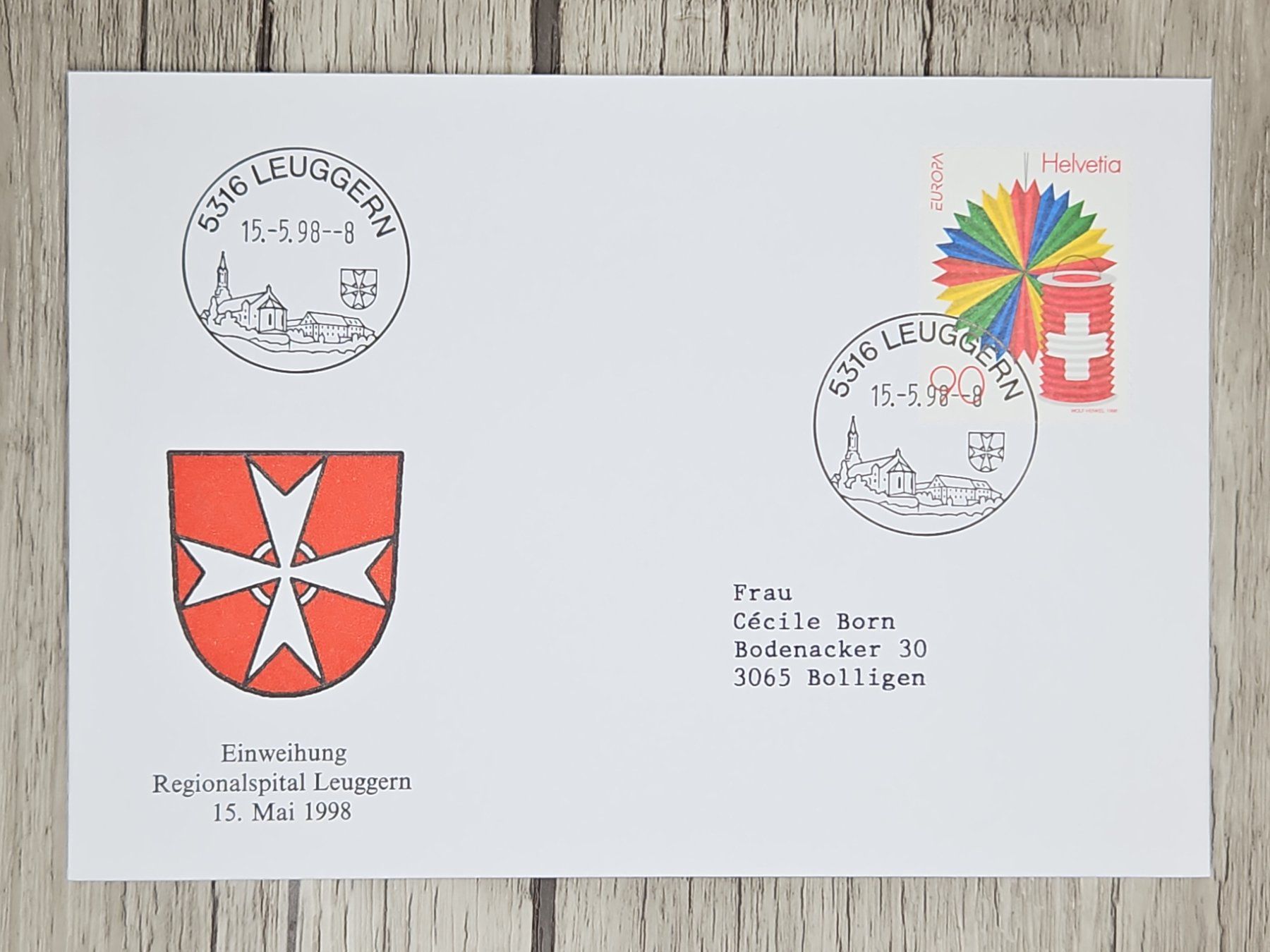Tutti i francobolli: CL11 Enveloppe + Timbre Suisse 1998 – Usato da Cousset venduto da Patrick_Collections