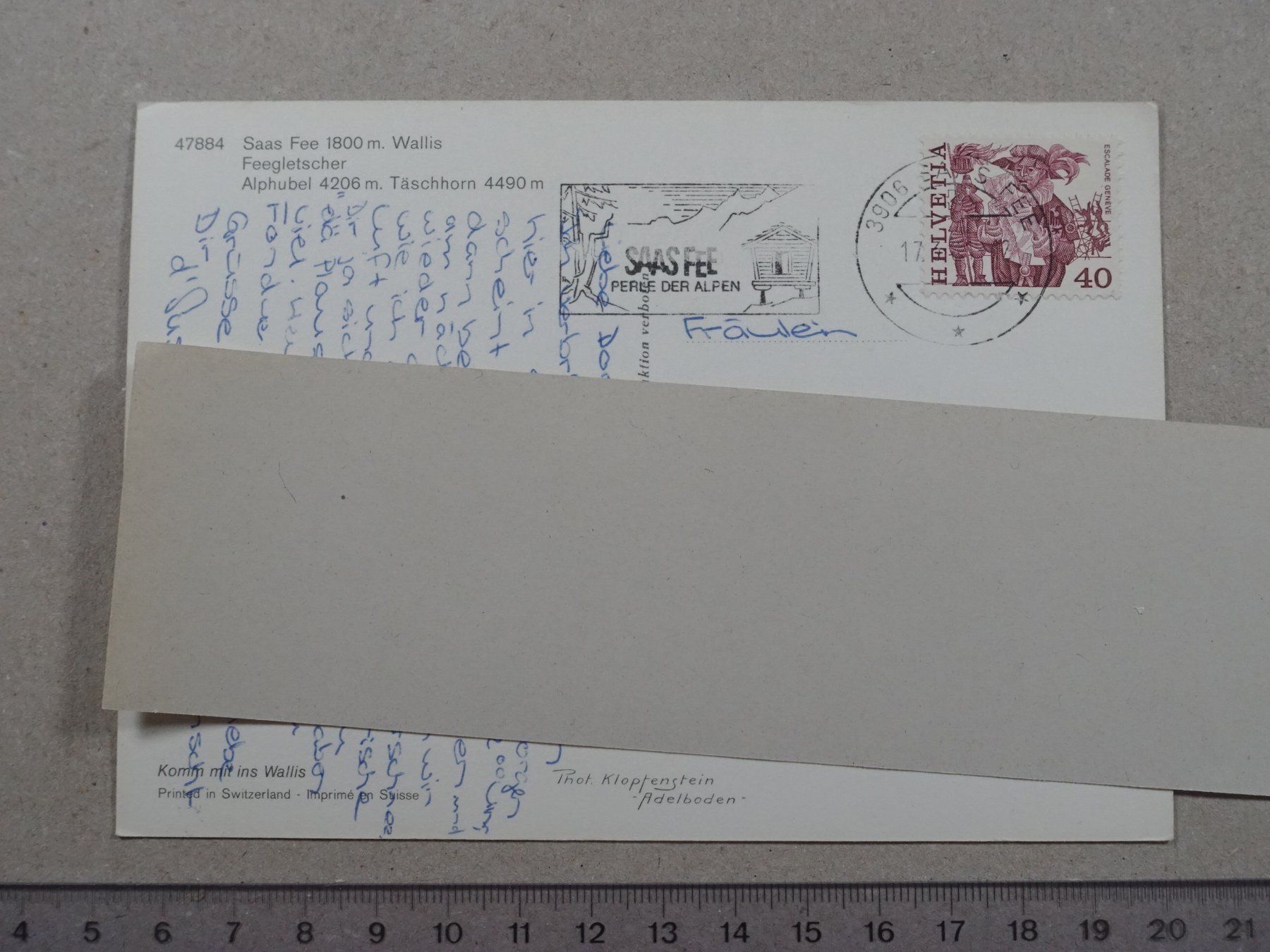 Cartoline postali: Saas Fee, 1981 – Usato da Lenzburg venduto da fh1 1