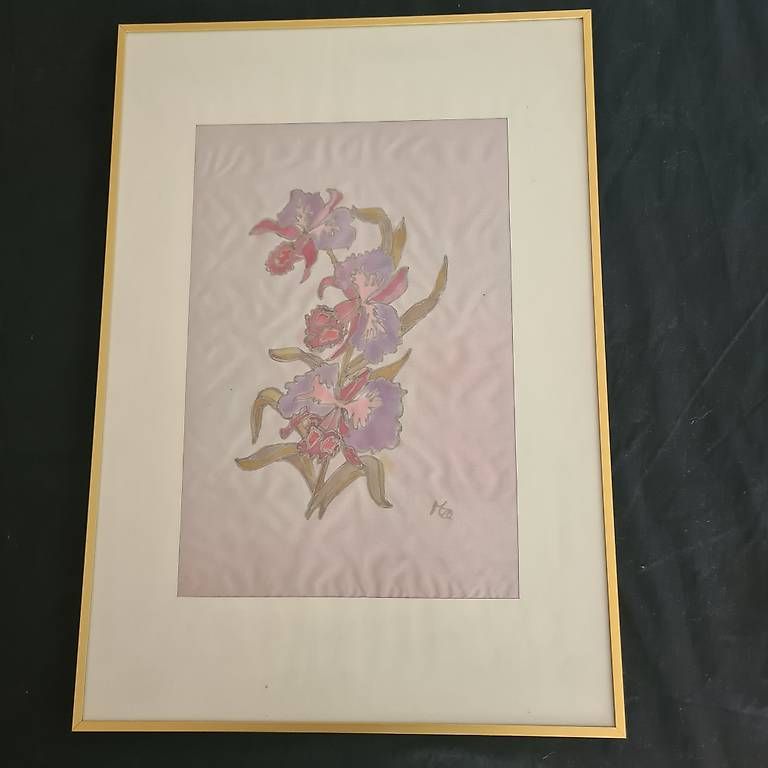 Foto & Immagini: Seidenmalerei, Blumenmotiv – Usato da Zuzwil SG venduto da mko_6m7z