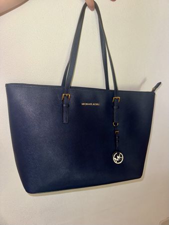 Michael Kors Tote Bag Dunkelblau Leder Sehr guter Zustand