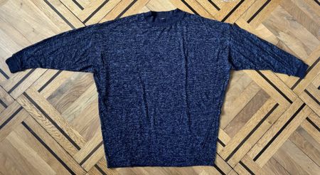 Pull Pull&Bear bleu chiné col rond taille S état neuf