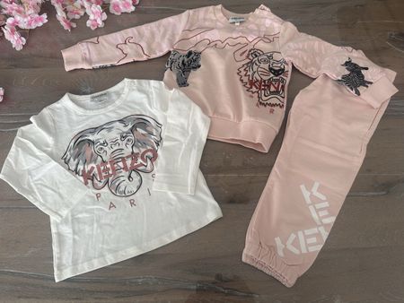 Original Kenzo Girls Set rosa weiss Grösse 98 neuwertig🐘🐅