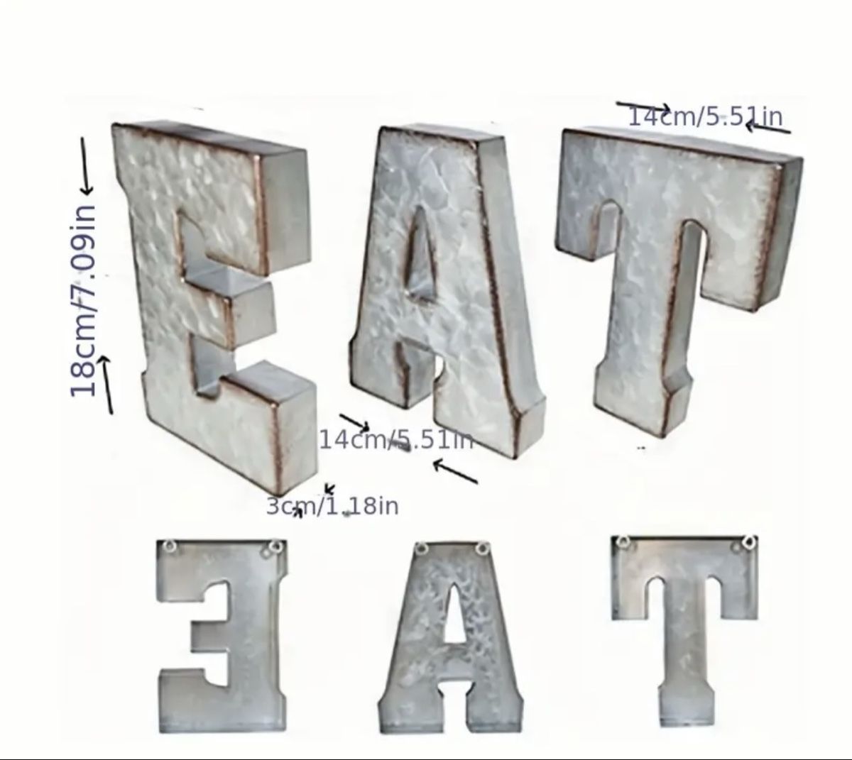 Alle Dekorationen: Schriftzug Metall Eat – Neu und originalverpackt aus Basel von Jstraehl 4
