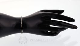 18K (750/999) Weissgold Armband mit hellblauem Steinbesatz