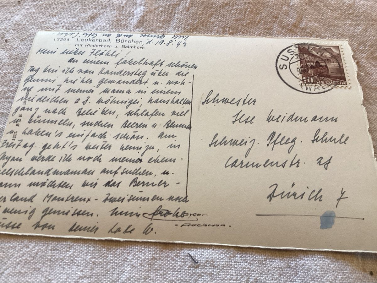 Cartoline postali: Burchen rare 1944 – Usato da Luc (Ayent) venduto da Rebouille 1