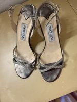 Jimmy Choo Sandals Glitter Fabric Size 38.5 Used