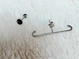 1 Ohrring und 1 Piercing - Material: Edelstahl.