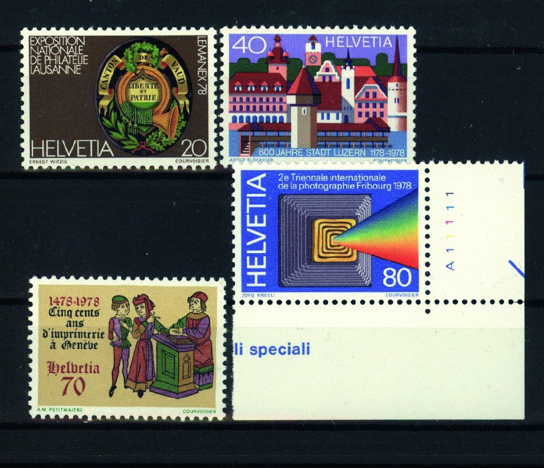 Alle Briefmarken: 1978, 603–606, Sonderpostmarken I ** – Gebraucht aus Willisau von Vollstempel