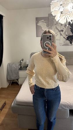 Wunderschöner Strickpullover, Beige, Grösse M, Top Zustand!