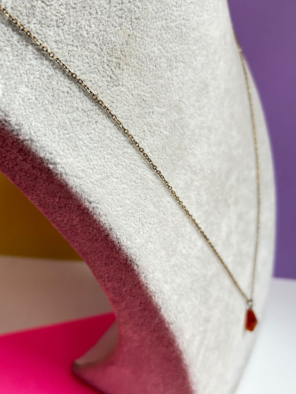 Catenine: Schicke Kette mit Bernstein, Vintage, Cognac Farbe – Usato da Basel venduto da bellespirit 3