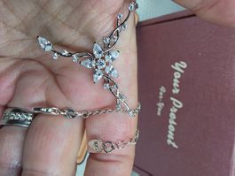 Collier argent avec diamant de moissanite de 0,3 ct GRA