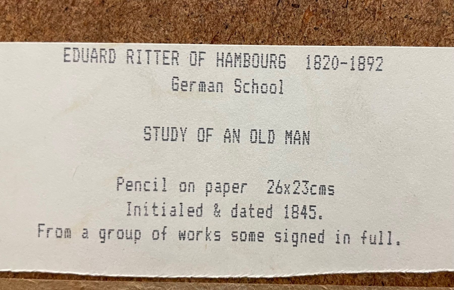 Gemälde: Eduard Ritter Zeichnung alte Mann – Gebraucht aus Biel/Bienne von Galaq 4