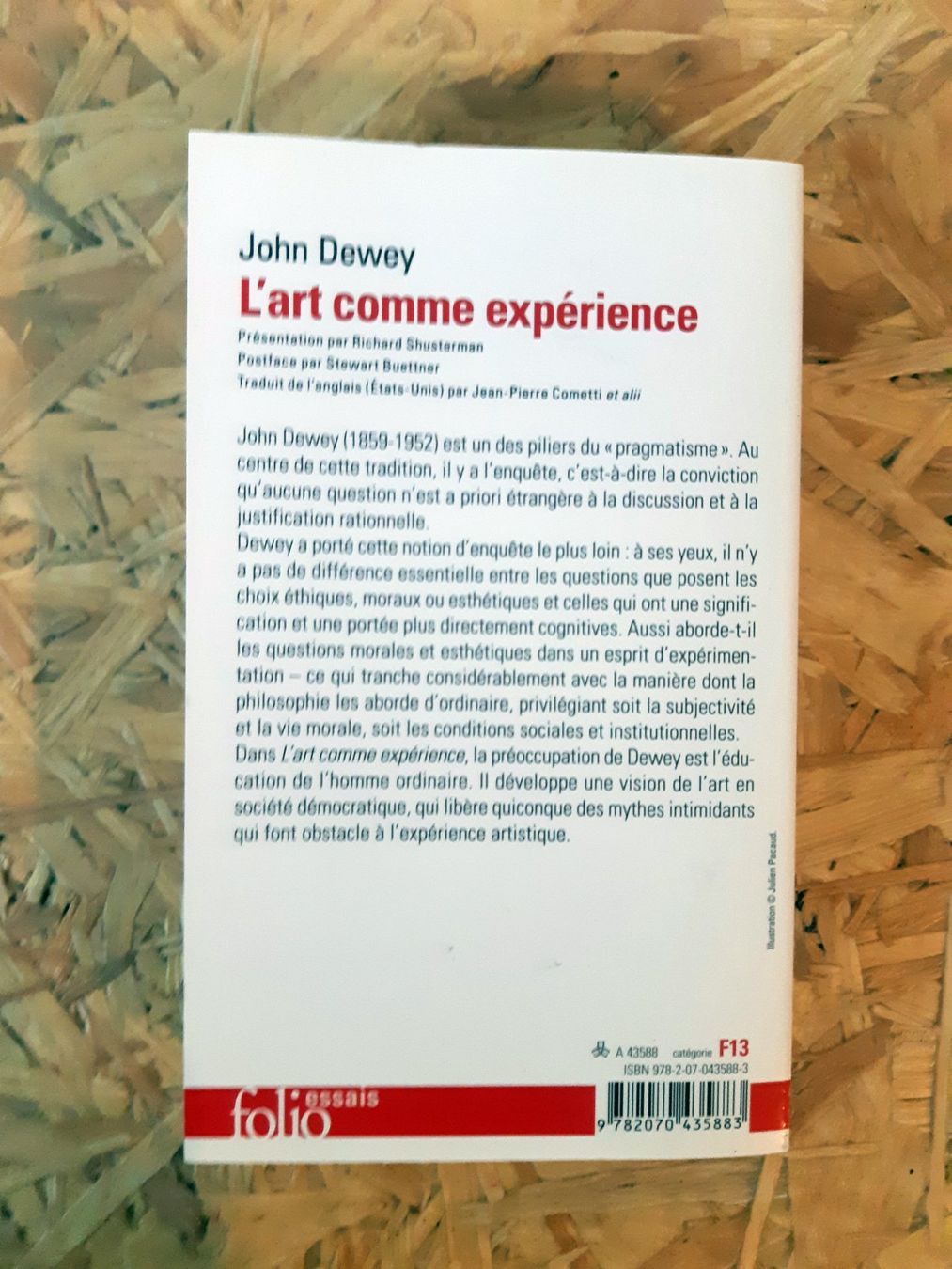 Bücher: Livre de philosphie "L'art comme expérience" – Neu (gemäss Beschreibung) aus Ecublens VD von TWISTO 1