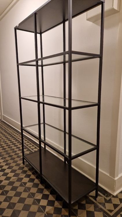 Étagère Vintage IKEA FRAN - Métal Noir - 2 Étagères - Fixation Murale - 60x29x17 Cm - 2007