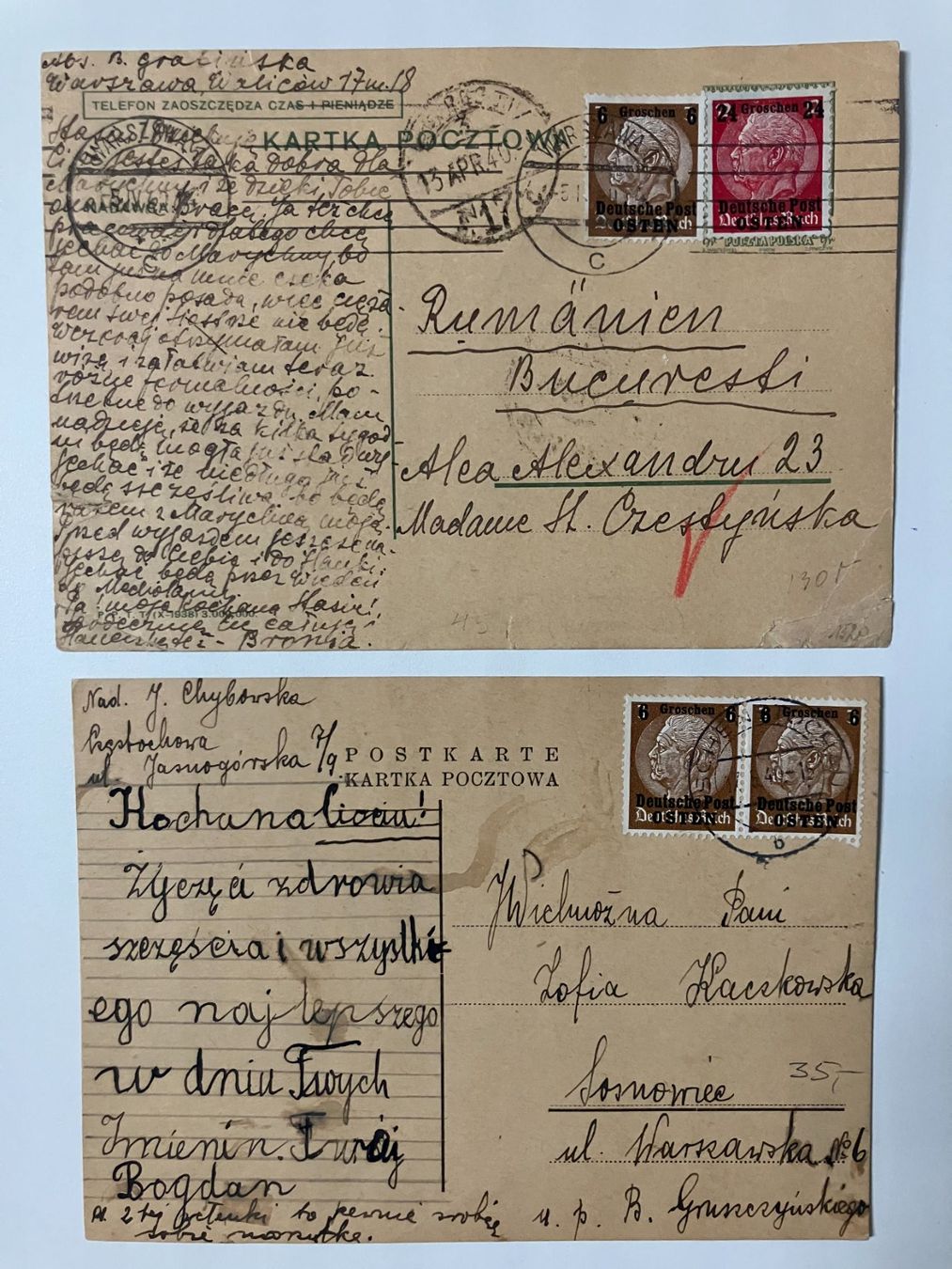 Tutti i francobolli: Deutsche Post Ost, 6 Belege, "Generalgouvernement" – Usato da Würenlos venduto da Eulenpostuhu 1