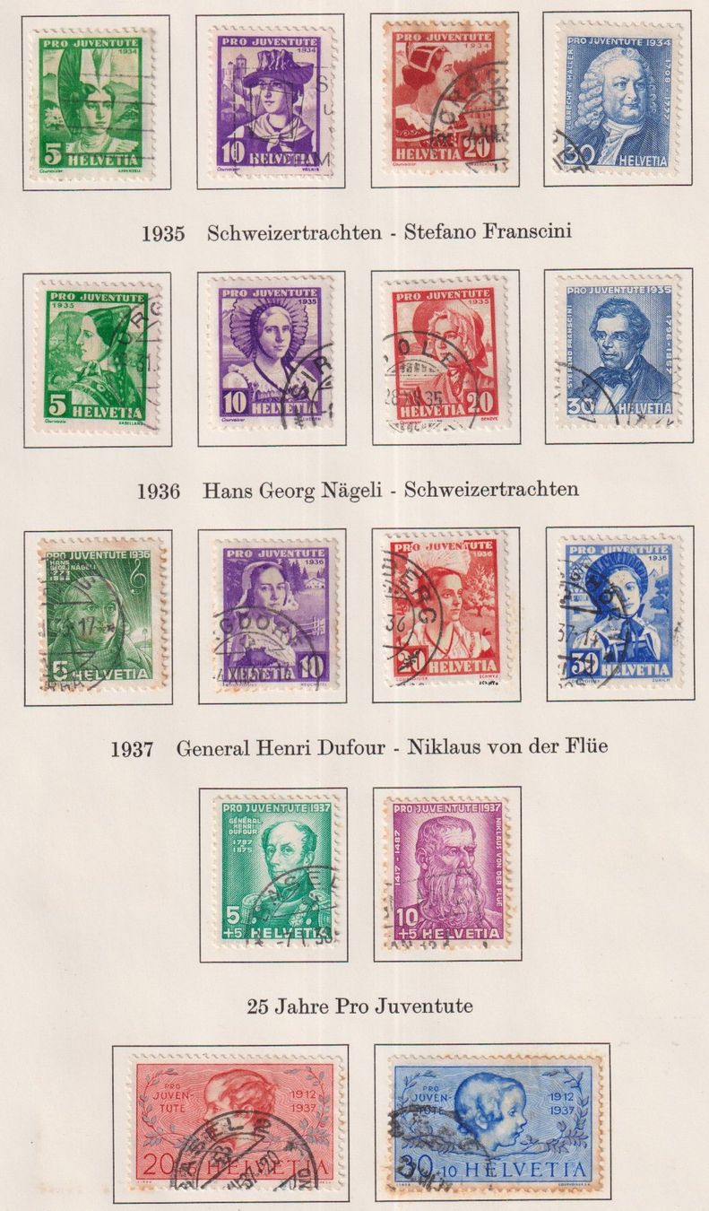 Tutti i francobolli: Pro Juventute 1913 - 1967, sehe Scan – Usato da Claro venduto da Chanty7 4
