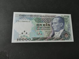 Türkei 1970, 10'000 Lirasi   ungefaltet