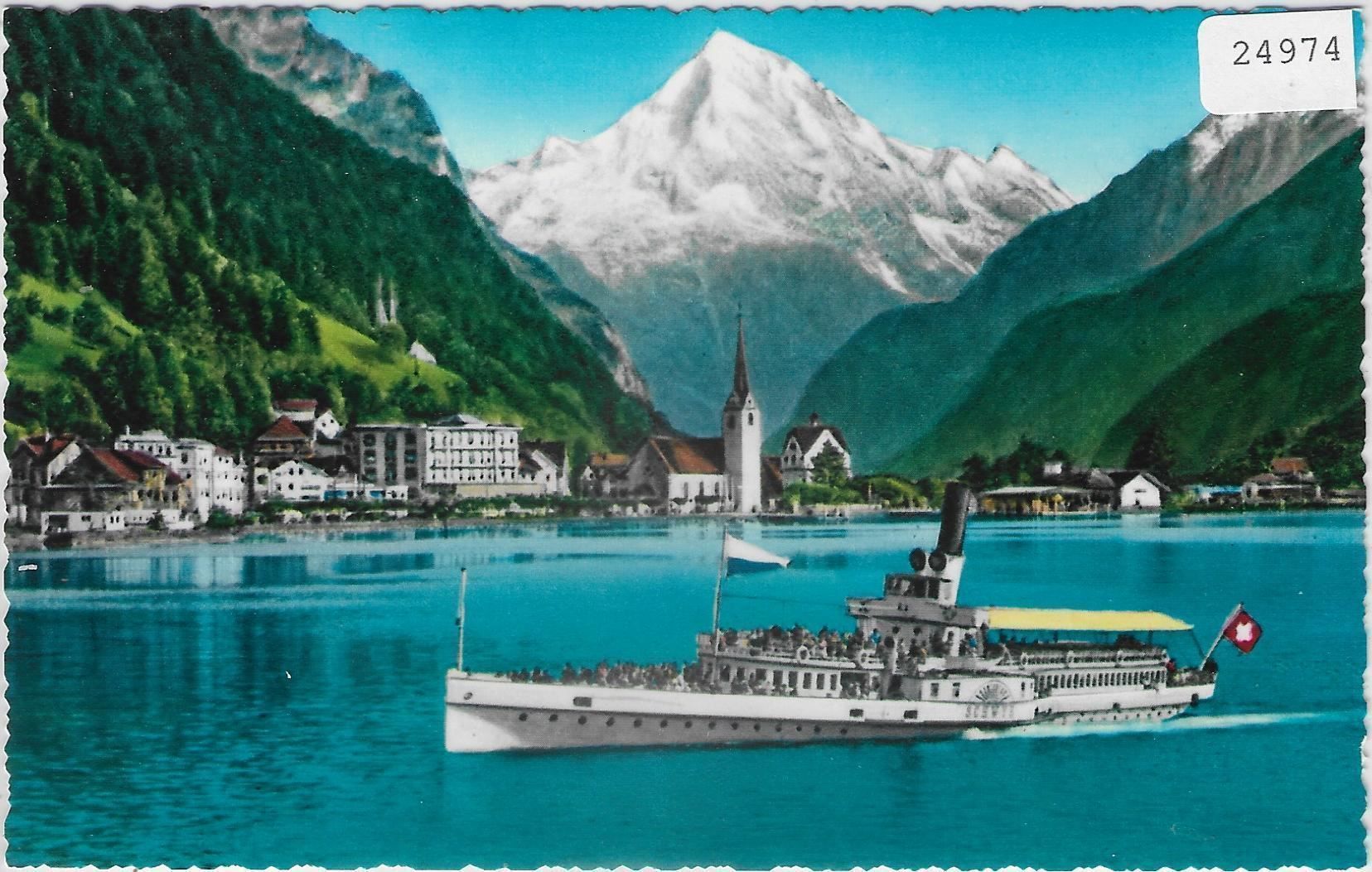 Cartes postales: Flüelen mit Dampfschiff Schwyz – Antique à Ettingen par Kartenplanet