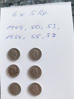 6x 5 Rappen 1949 bis