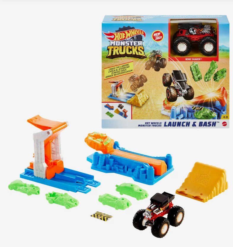 Hot Wheels Giocattoli: Hot Wheels Monster Trucks Startrampen Crash – Usato da Riaz venduto da Bongj