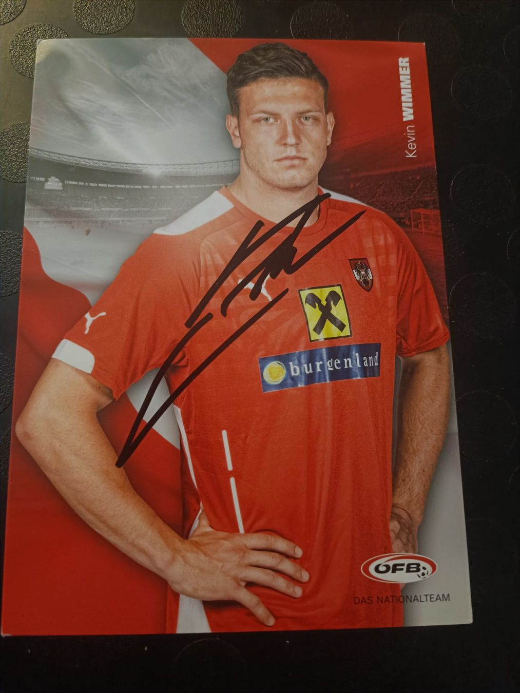 Autografi: Kevin Wimmer - handsignierte ÖFB Autogrammkarte von 2016 – Usato da Menziken venduto da Artographs