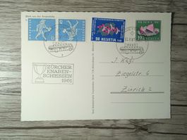 TR45 Carte Postale + Timbre Suisse 1961