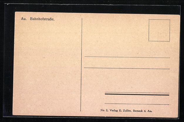 Cartes postales: AK Au, Blick in die Bahnhofstrasse – D'occasion à Berlin par bartko-reher 1