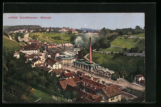 Cartoline postali: Schaffhausen-Mühletal, Ortsansicht aus  – Usato da Berlin venduto da bartko-reher