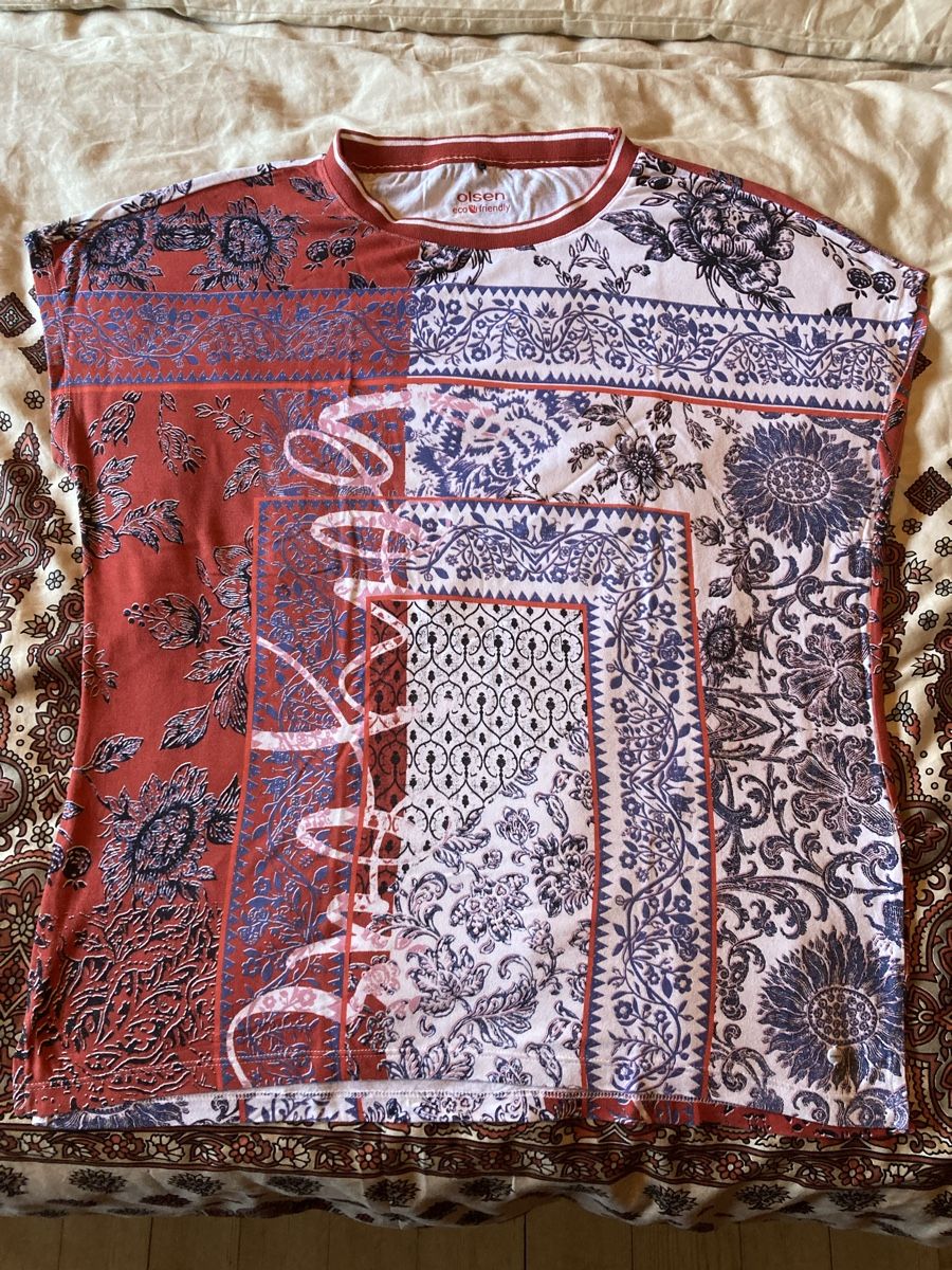 T-shirt: Olsen T-Shirt Patchwork Muster Damen Grösse 42 – Nuovo (secondo la descrizione) da Mülenen venduto da Rapunzel99