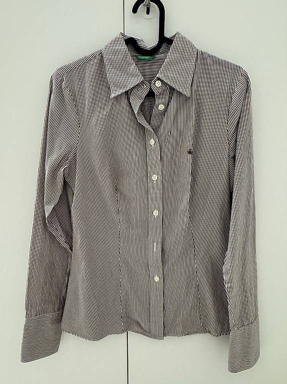 Camicette: Camicia Benetton - righe marroni – Nuovo e nell'imballaggio originale da Chiasso venduto da D.erre