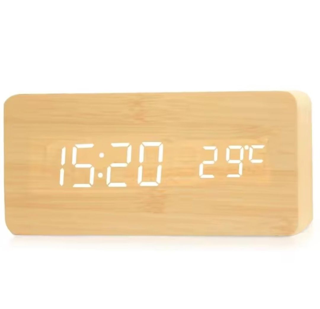 Sveglie: LED Wecker, Holz, Temperatur Batterie & USB- Kabel – Nuovo e nell'imballaggio originale da Menziken venduto da Mirager 1