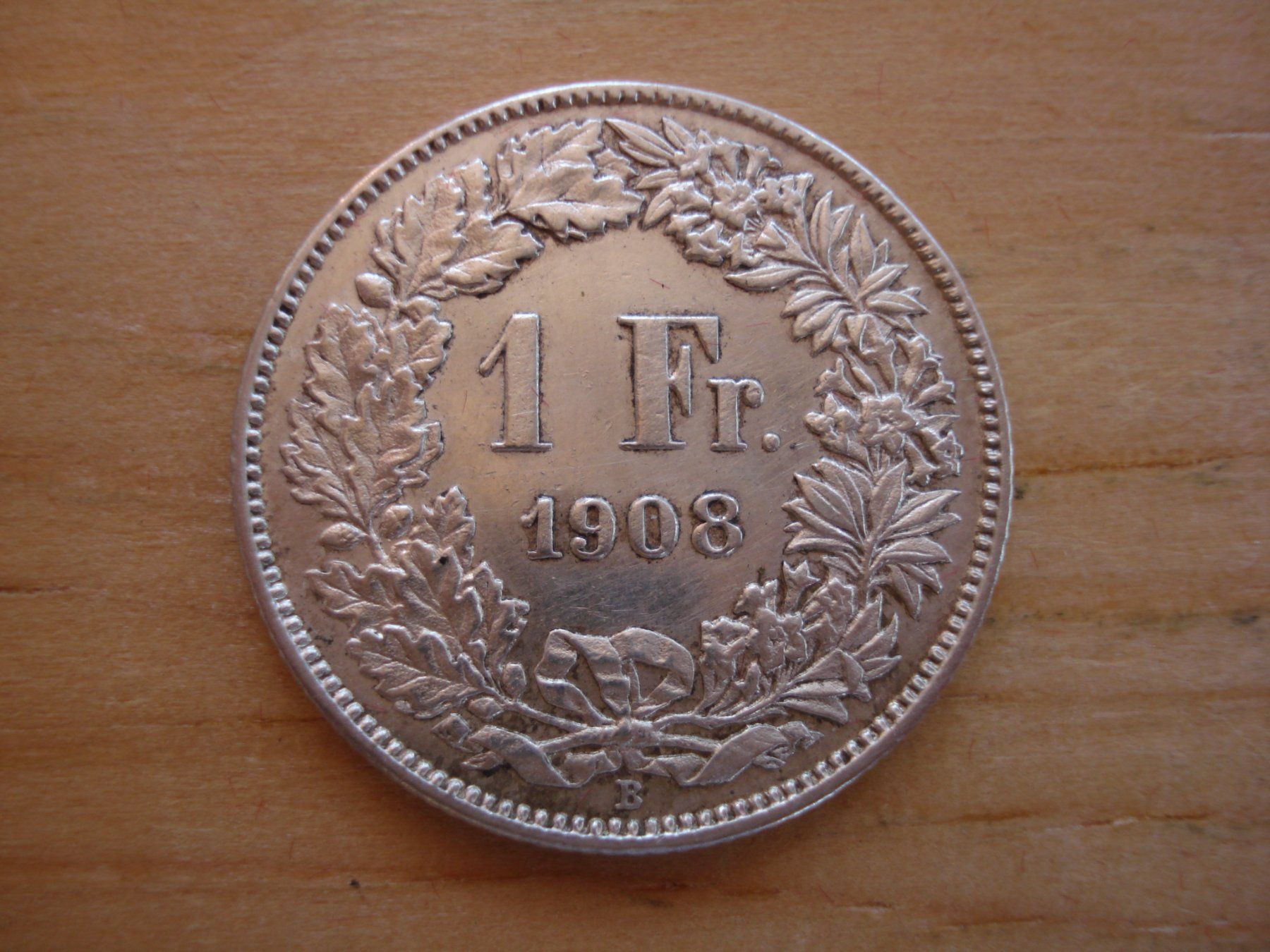 Tutti le monete: (C1) 1 Franken 1908 UNZ- – Usato da Erlach venduto da Net-Coins