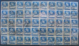 Tellbrustbild 30 Rappen blau 50 Stück gestempelt
