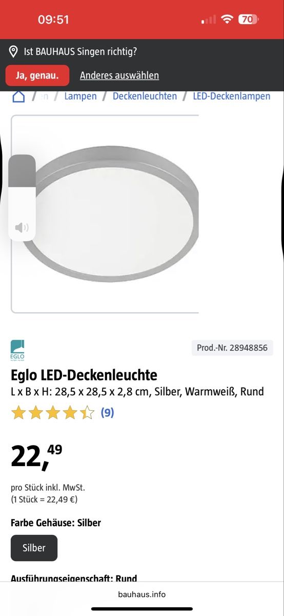 Lampadari & plafoniere: Deckenleuchte von Bauhaus – Usato da Tägerwilen venduto da Fat88 2