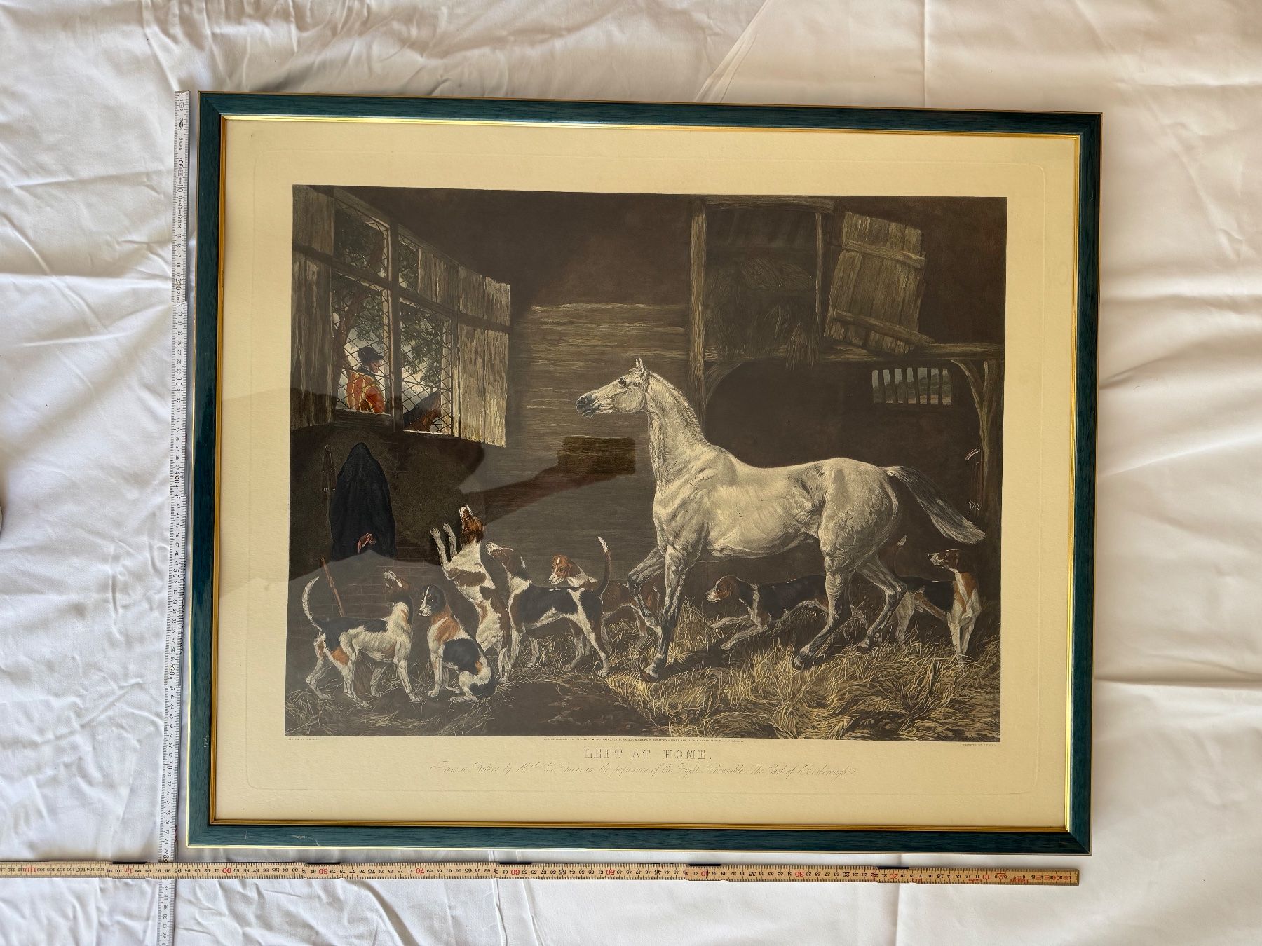 Foto & Immagini: Grosser gerahmter Kunstdruck - Pferd mit Jagdhunden – Usato da Lachen SZ venduto da rs_73