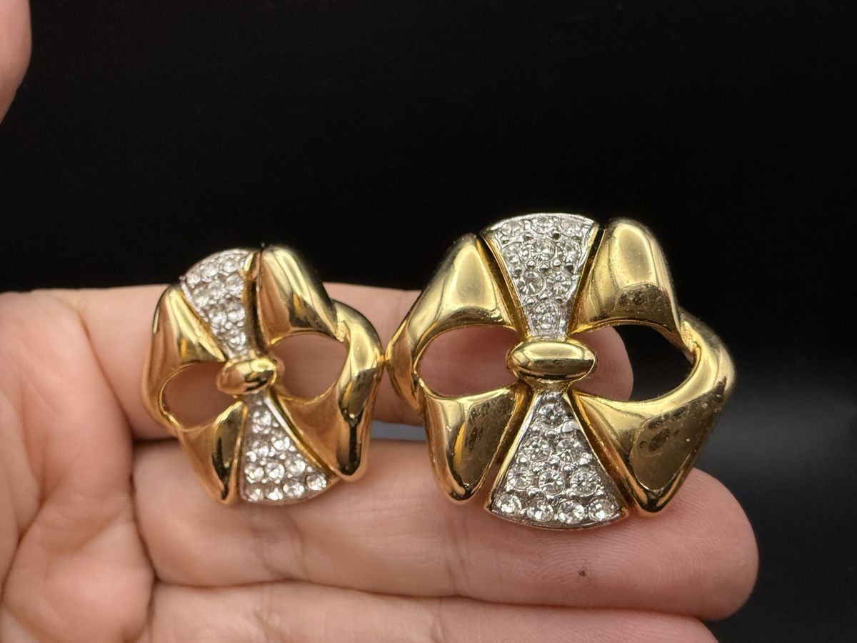 Ohrringe & -stecker: Vintage-Ohrringe Cabouchon Paris - Goldfarben – Gebraucht aus Lamone von LaCantinaMagica 4