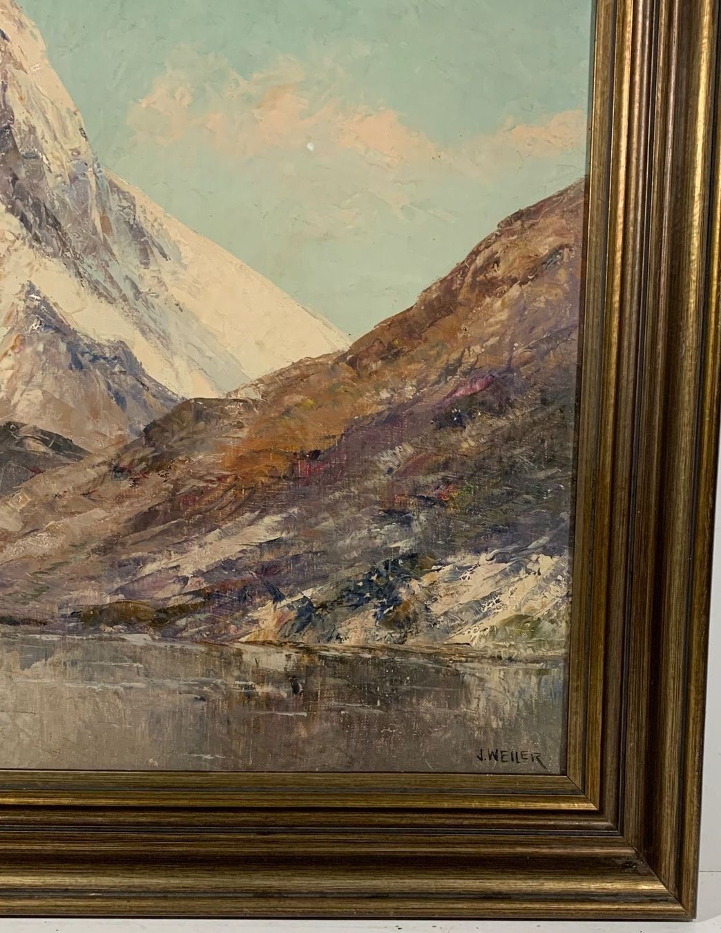 Dipinti: J.Weiler Matterhorn Berglandschaft Gemälde – Difettoso da Müllheim Dorf venduto da Othmar73 5