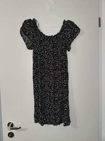 Sommerkleid schwarz weiss gemustert Gr. S/M 👗☀️