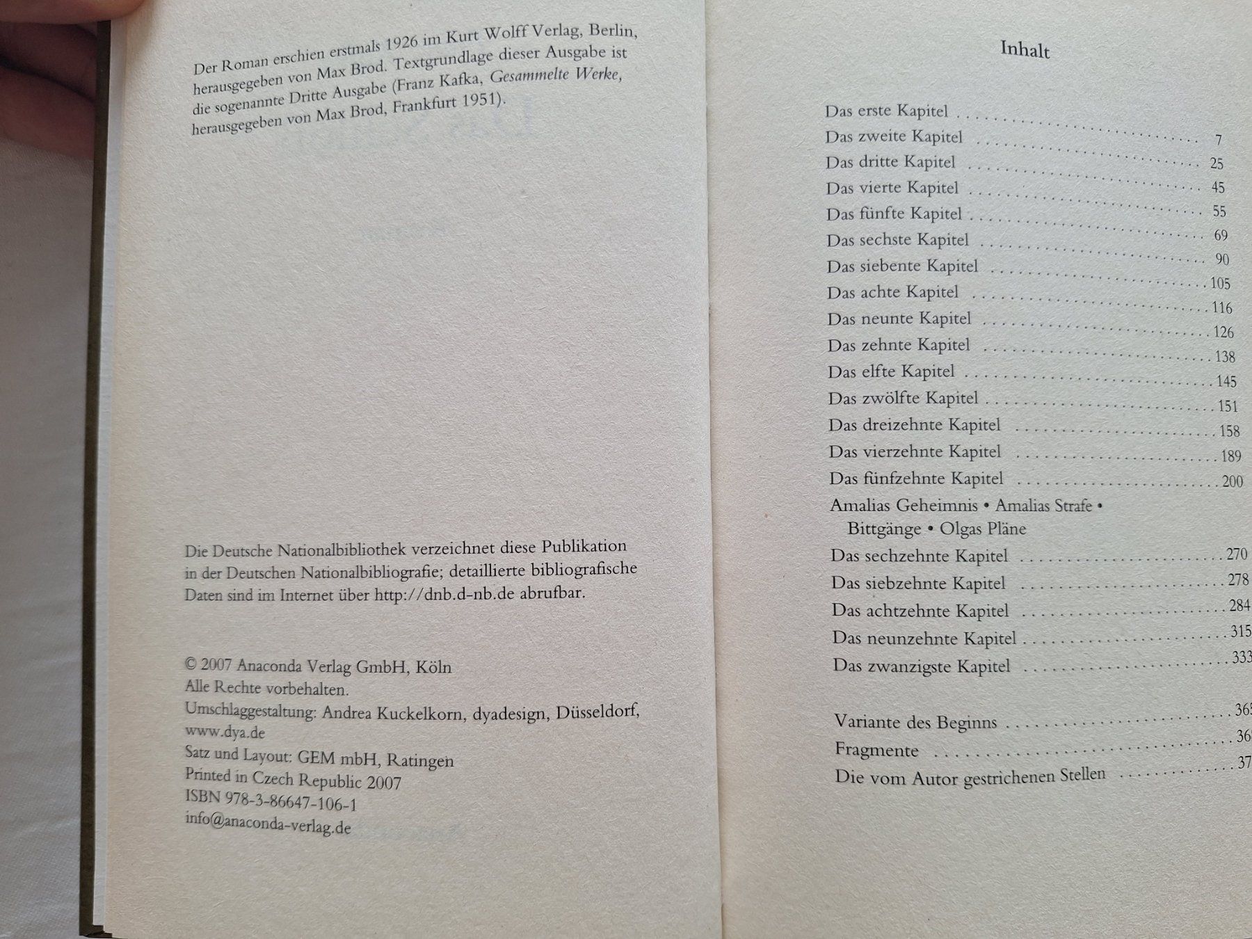 Bücher: Franz Kafka: Das Schloss – Gebraucht aus Spreitenbach von misi.m 2