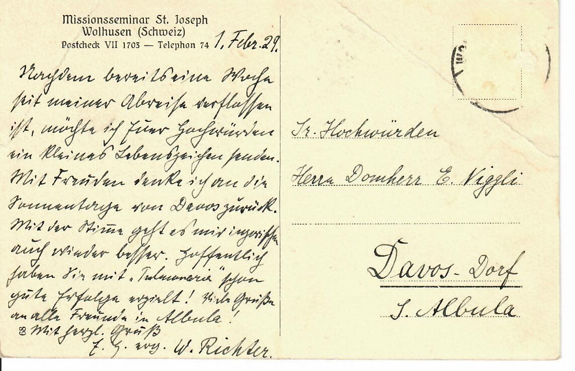 Cartoline postali: Wolhusen 1929 – Usato da Hochdorf venduto da Ziegel-16 1