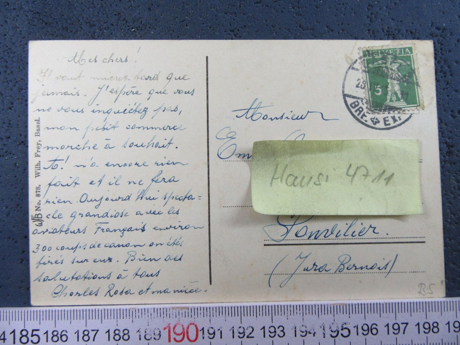 Cartoline postali: BASEL BUNDESBAHNHOF-PLATZ 1915 BELEBT – Usato da Ettingen venduto da Hausi4711 1
