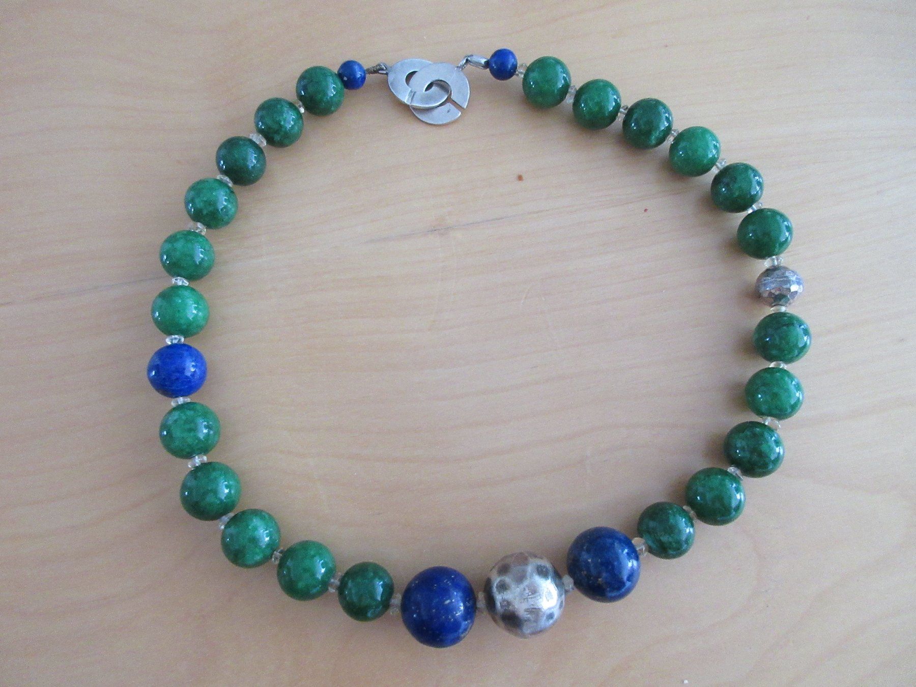 Ketten: Grosse Collier mit Jade, Lapislazuli und 925 Silber – Neu (gemäss Beschreibung) aus Grenchen von Elenka 1