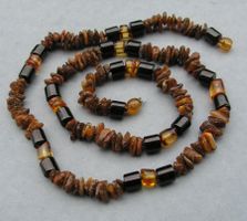 ♥ HERREN KETTE / lang / Baltischer Bernstein + Gagat ♥