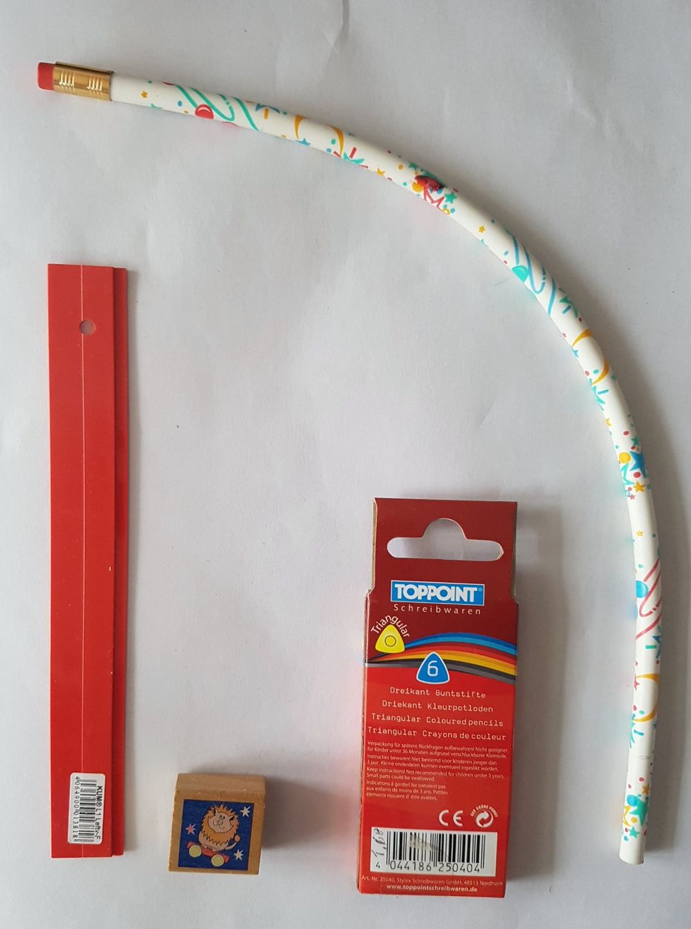 Bleistifte, Farbstifte & Kreide: Set TopPoint-Farbstifte, Bleistift, Lineal, Spitzer / NEU – Neu und originalverpackt aus Dürrenäsch von Bastelnde 1