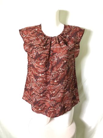 Blouse sans manches Vero Moda rouge brique motifs floraux S