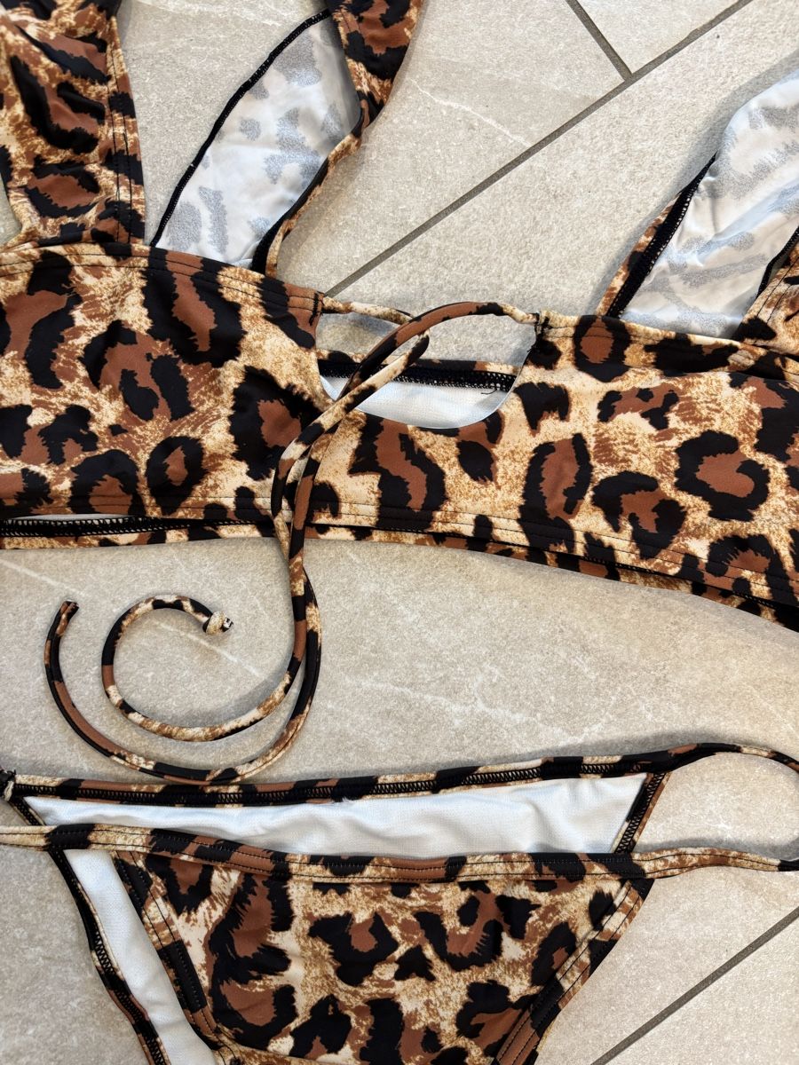 Costumi da bagno & Bikini: Leoparden Bikini mit Rüschen, Grösse M – Usato da Netstal venduto da ali_x5fx 1