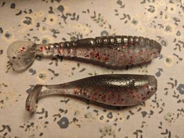 Gummifische 2 Stk, Glitzer Rot Neu