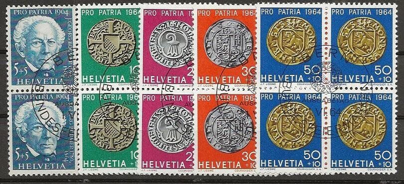 Tutti i francobolli: 1964 Pro Patria Serie Viererblock ET – Difettoso da Arlesheim venduto da kuhnphila