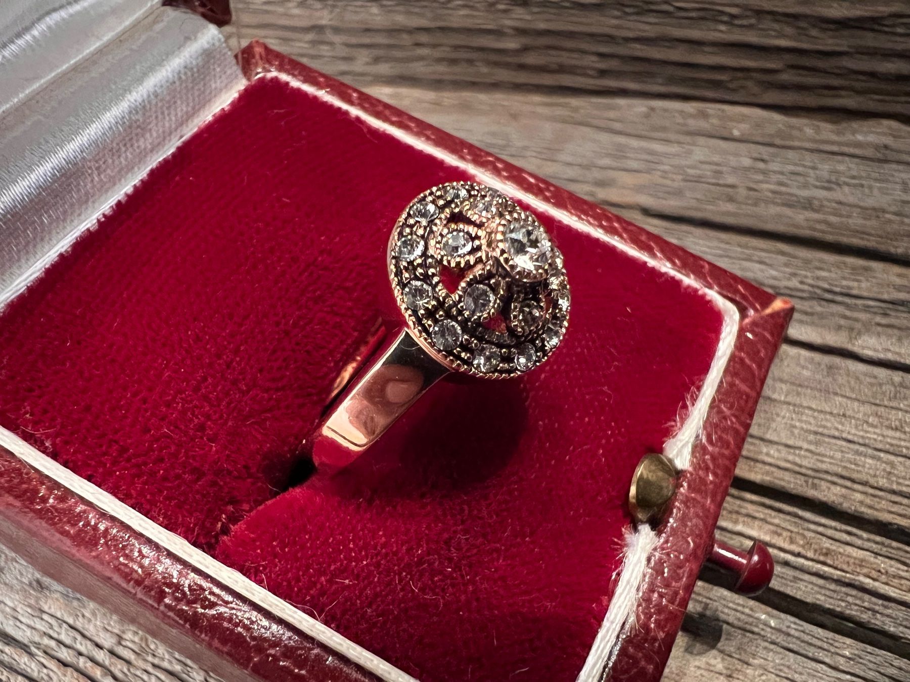 Anelli: Vintage Ring 925 Silber Rotgold vergoldet mit Similis – Nuovo (secondo la descrizione) da Bern venduto da Jiffy 1