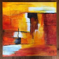 Bild Acryl mit Kohle und Seidenpapier gearbeitet